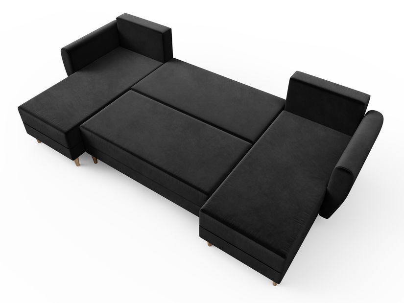 Kutna garnitura u obliku U Paladio (tamno siva) (L)