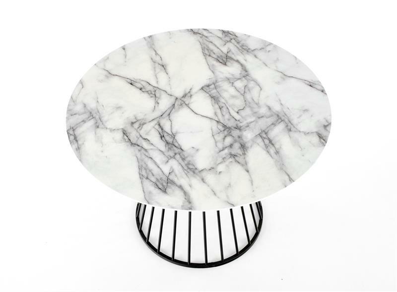 Blagovaonski stol Bradly (bijeli mramor + crna)