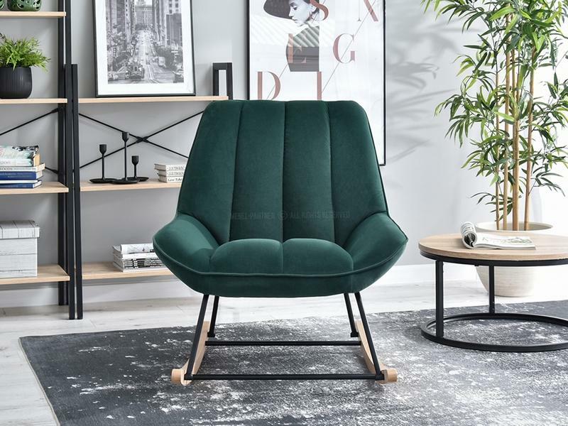 Kreslo Bertie (zelená + buk čierny)