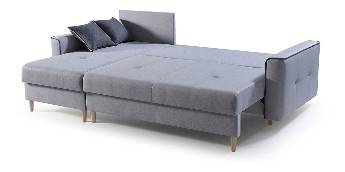 Rohová sedačka Hosta (tmavomodrá + svetlosivá) (L)