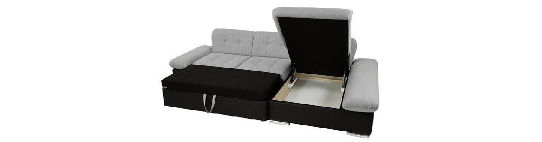 Rohová sedacia súprava s funkciou spania Raphael (P) (ekokoža Soft 011 + Lux 06 + Lux 5)