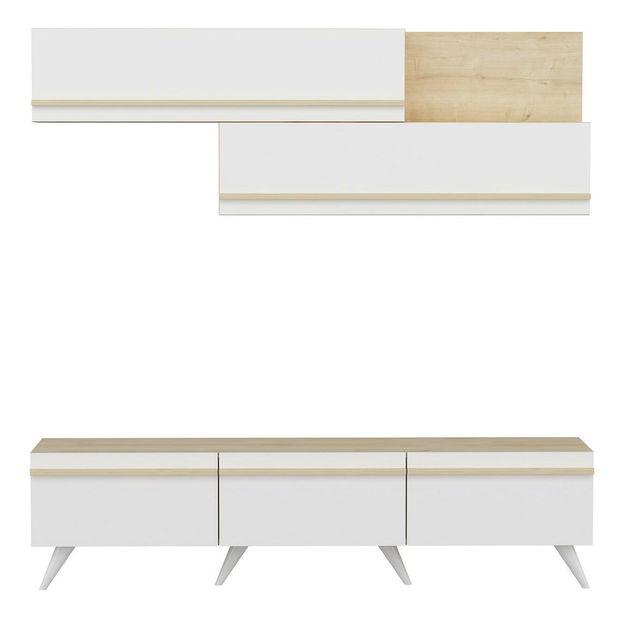 Mobilier living Amstel (Stejar zafir + Alb)