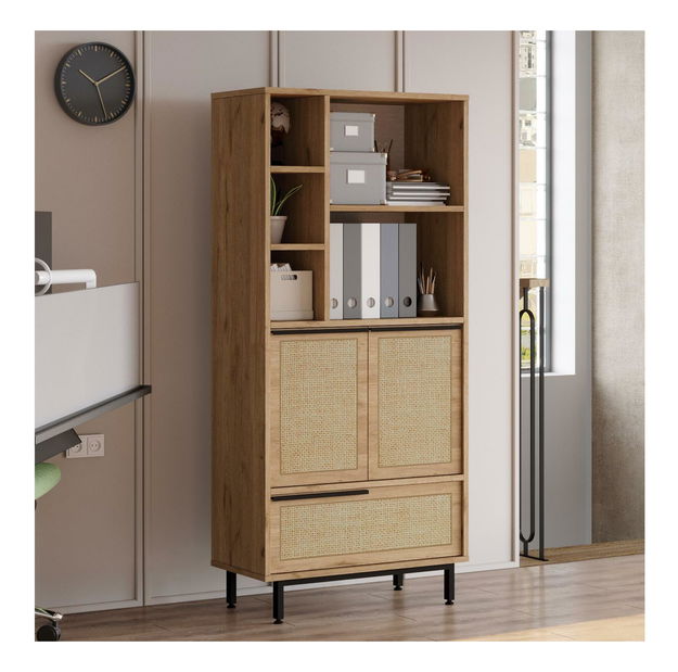 Dulap bucătărie Otto 9 B (nuc + stejar + negru)