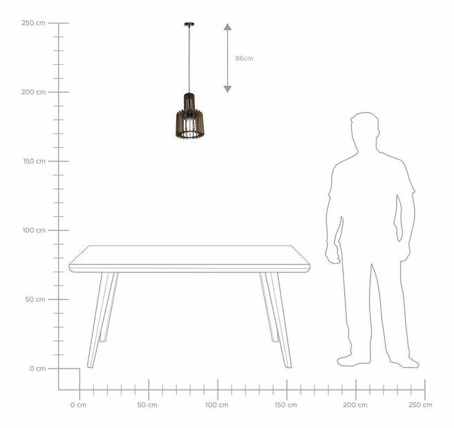 Függő lámpa NARRI (sötét fa)