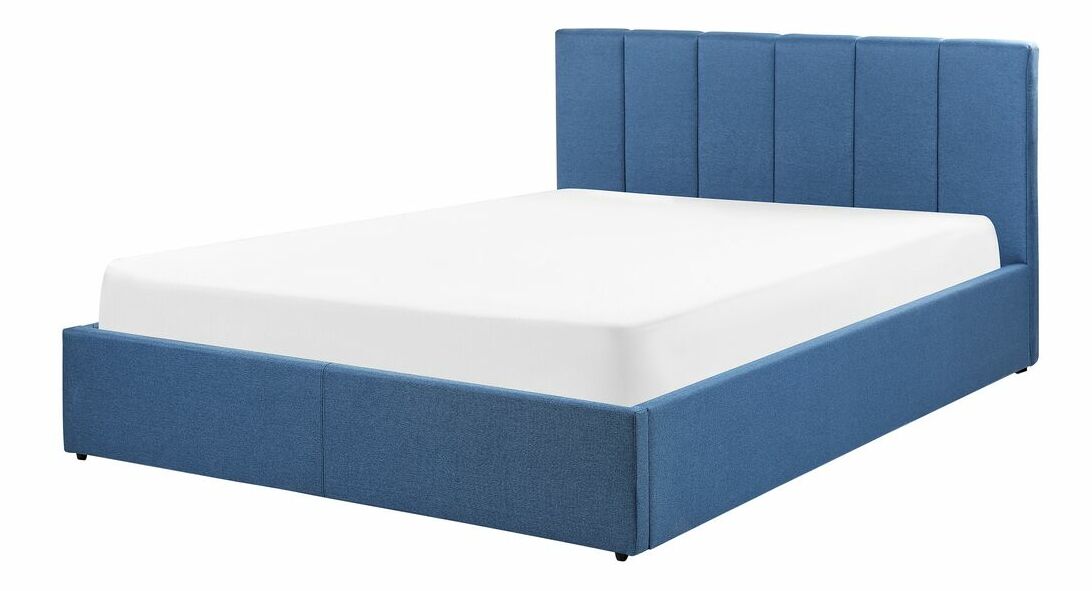 Bračni krevet 140 cm Dabria (plava) (s podnicom) (s prostorom za odlaganje)