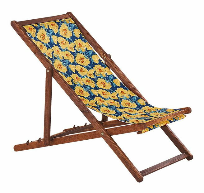 Set 2 buc șezlong de grădină cu huse de rezervă Antio (flori galbene)