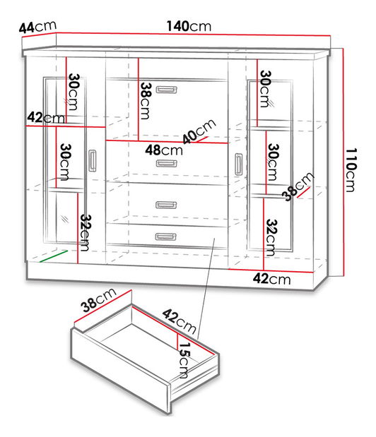 Komoda Nyssa N14 (lefkas)