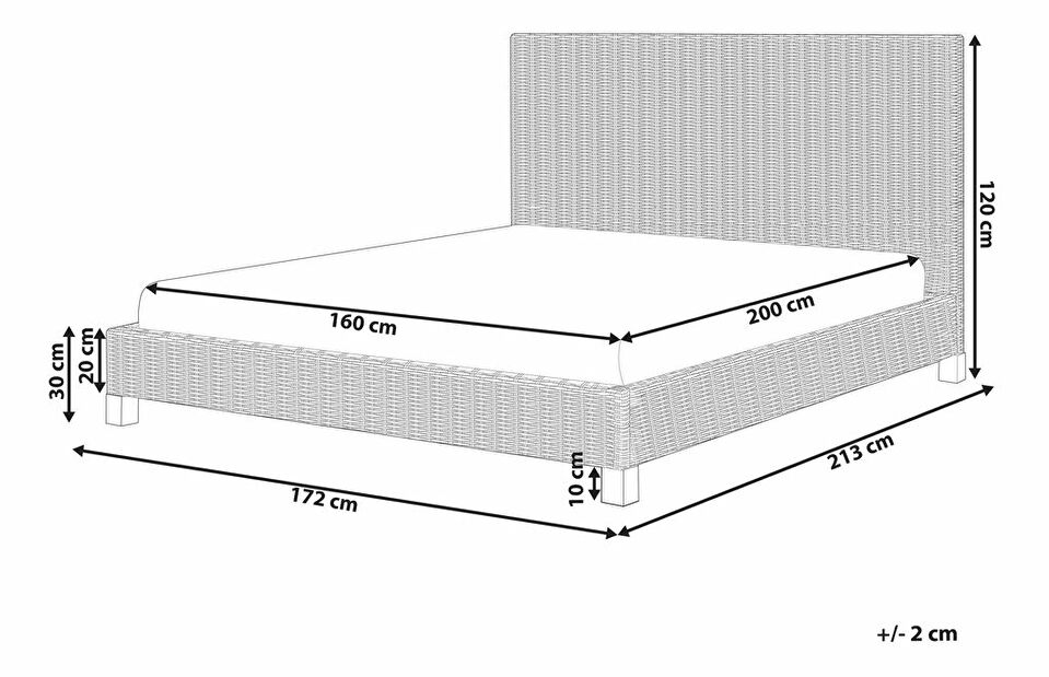 Manželská posteľ 160 cm Syrma (prírodná) (s roštom)