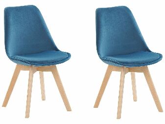 Set 2 ks. jedálenských stoličiek DOHA II (plast) (modrá)