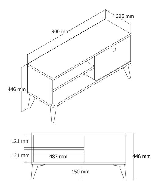 TV stolić/ormarić Reno 1 (hrast)