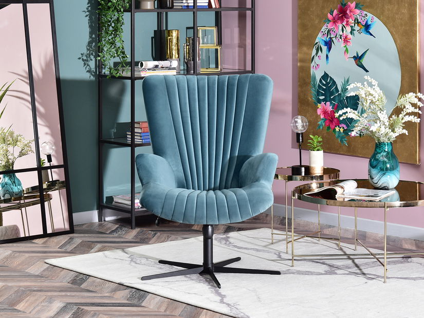 Relaxačné kreslo Elesenta (modrá + čierna)