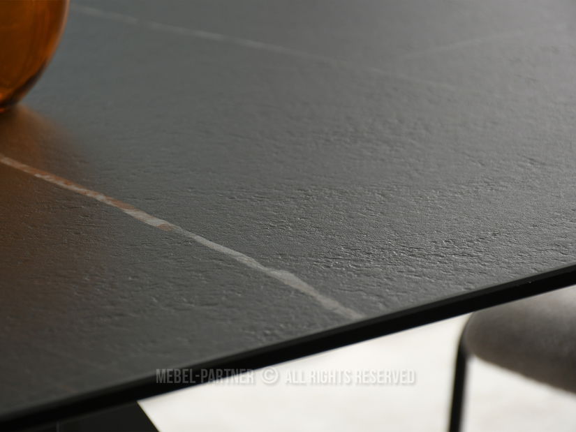 Masă de sufragerie Persi (marmură neagră + negru)