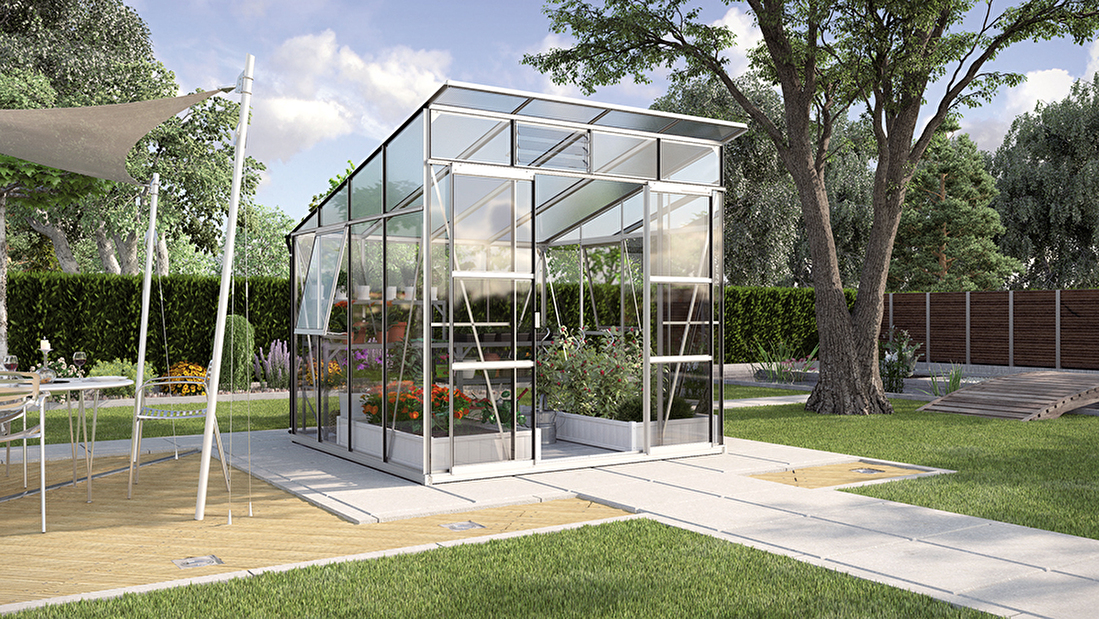 Greenhouse stil special Freya 7600 (policarbonat + sticlă securizată + aluminiu anodizat)