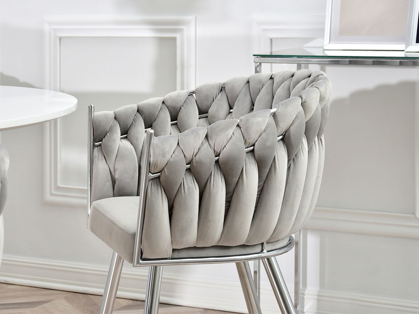 Jedálenská stolička Radio (sivá + strieborná)