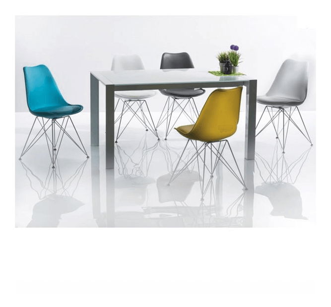 Scaun de sufragerie Merion (piele ecologică alb)