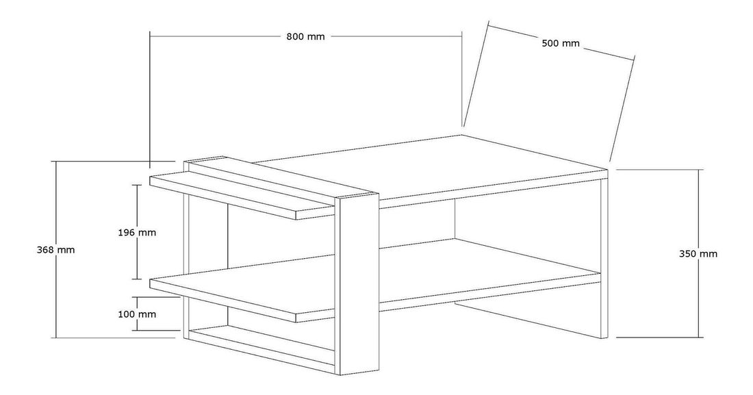 Konferenčný stolík Falck 1 (antracit + biela)