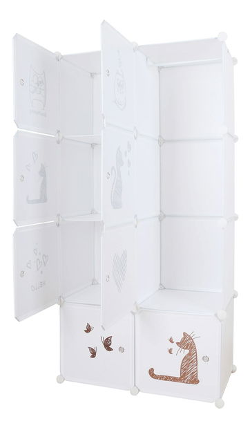 Detská modulárna skriňa Atlanta (biela + hnedá) *výpredaj