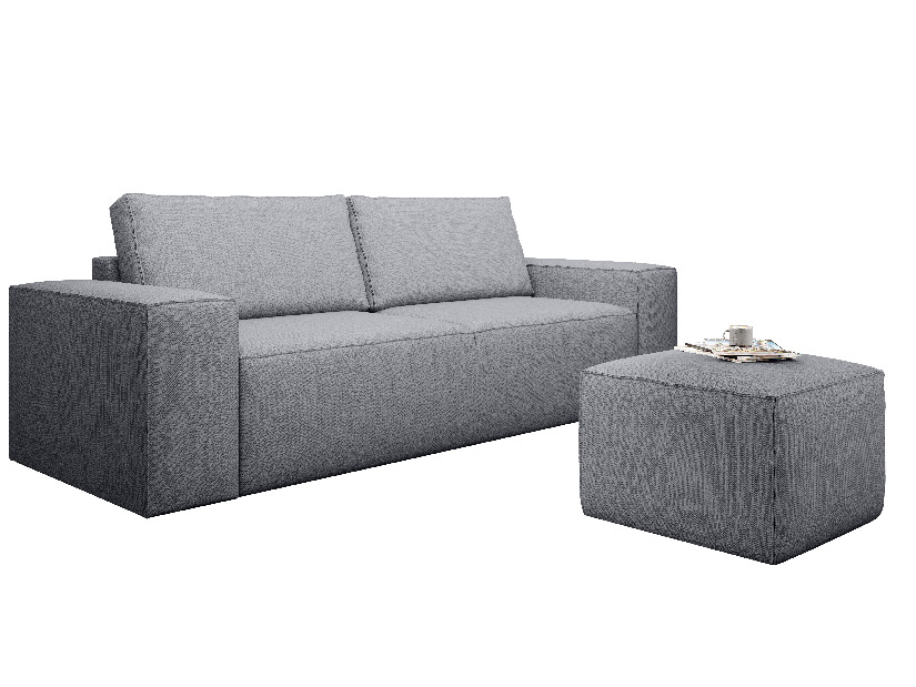 Sofa Shala 04 (svijetlo siva) (s tabureom)