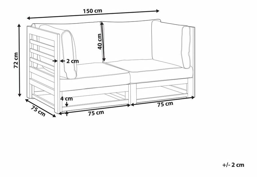 Kerti kanapé Tadashi (sötét akácfa) 