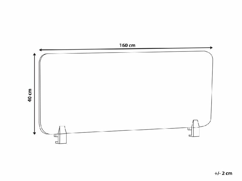 Pregrada za radni stol 160 x 40 cm Walda (crvena) 