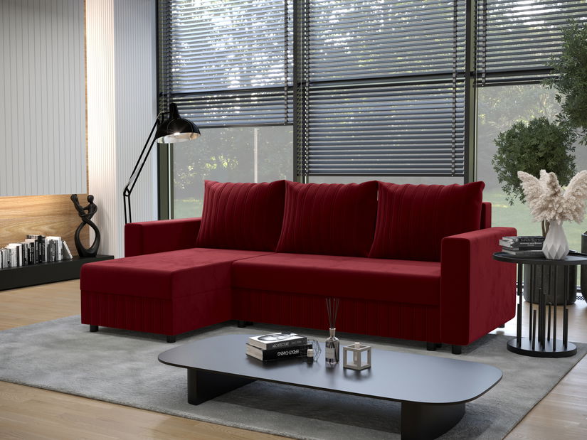 Rohová sedacia súprava Peak L (červená) (L)