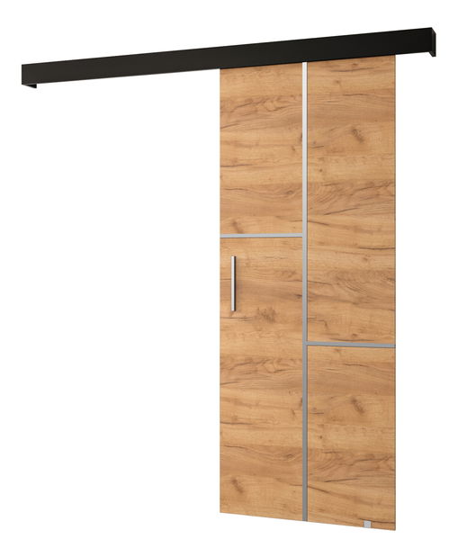 Posuvné dvere 90 cm Sharlene VII (craft zlatý + čierna matná + strieborná)