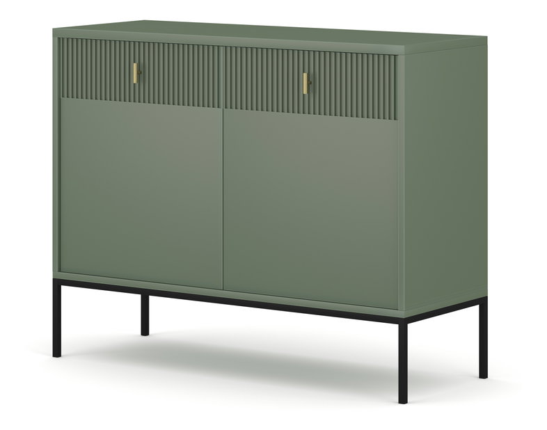 Comodă Magara 2D2S (verde fumuriu + negru)