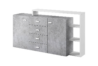 Komoda Bilsby Typ 27 (beton colorado + bijela)