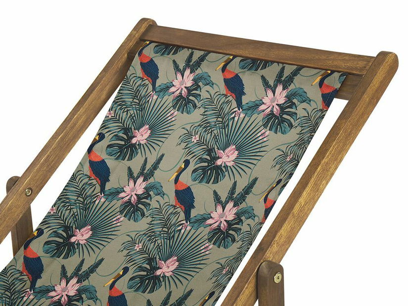 Set 2 vrtne ležaljke s rezervnim presvlakama Antio (svijetlo raznobojno drvo)