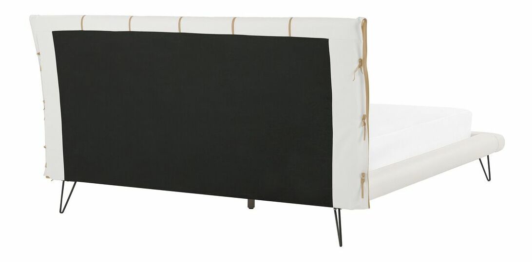 Pat matrimonial 180 cm BETTEA (cu somieră) (alb)