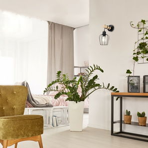 Zidna svjetiljka Hadia 5244 (prirodna + crna mat)