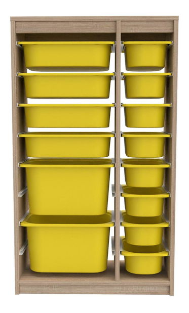 Játékrendszerező Dremonka 6 (szonoma tölgy + sárga)