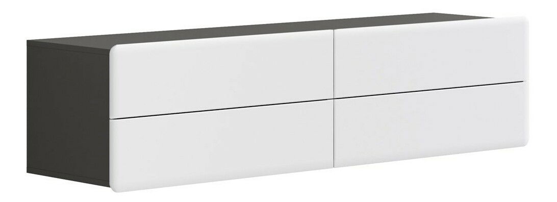 TV asztal Possi Light RTV4S 4/16 (wolfrám szürke + fényes fehér)