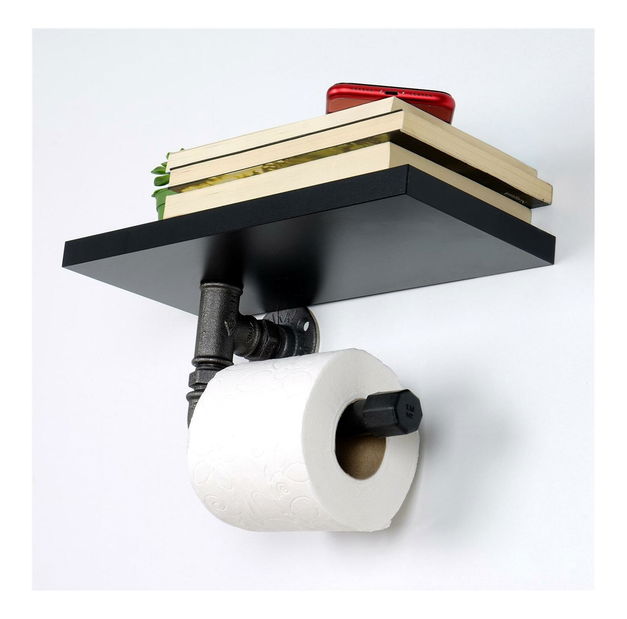 Držiak na toaletný papier Nenanu 40 (čierna + strieborná) 