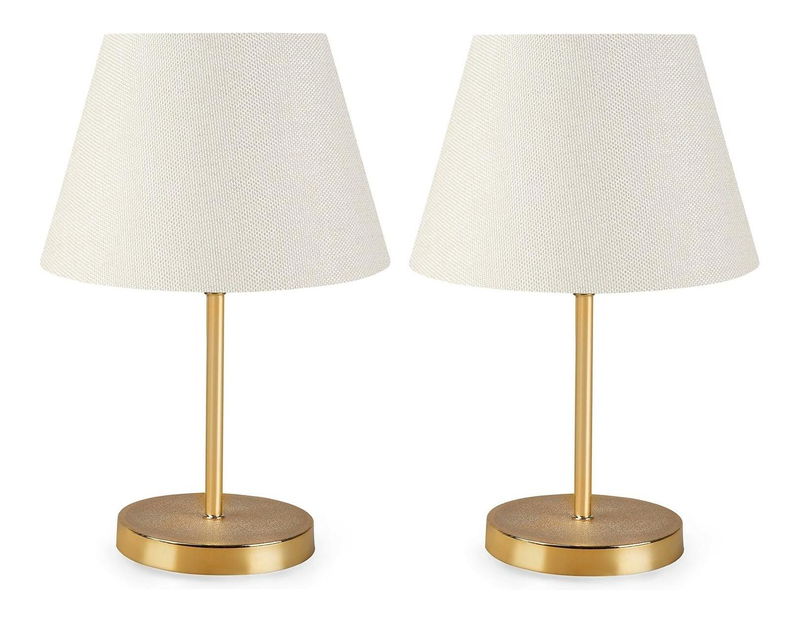 Set stolnih lampi (2 kom.) Astalasso 1 (svijetlosiva + zlatna)