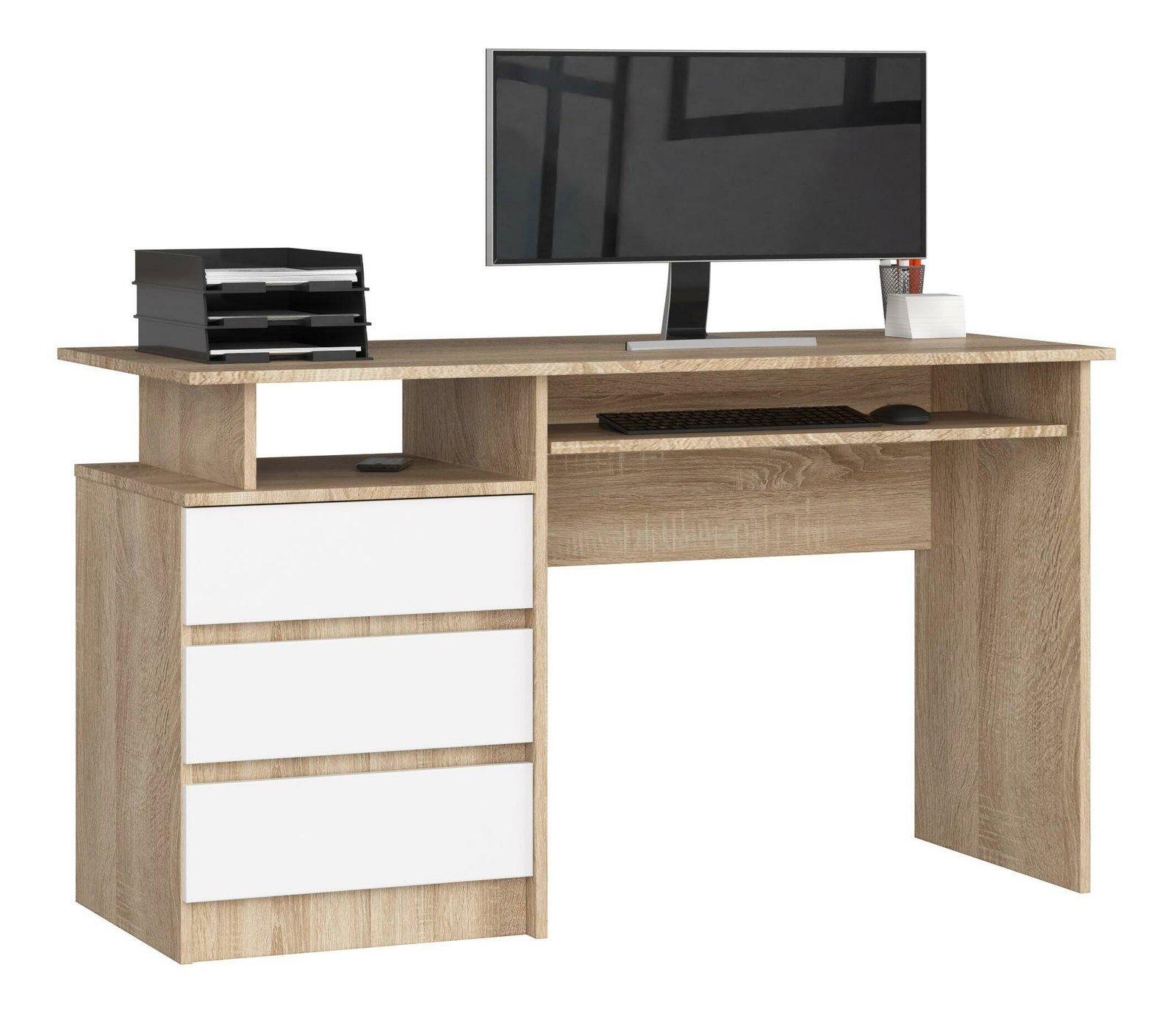 PC asztal Bronte (sonoma tölgy + fehér)