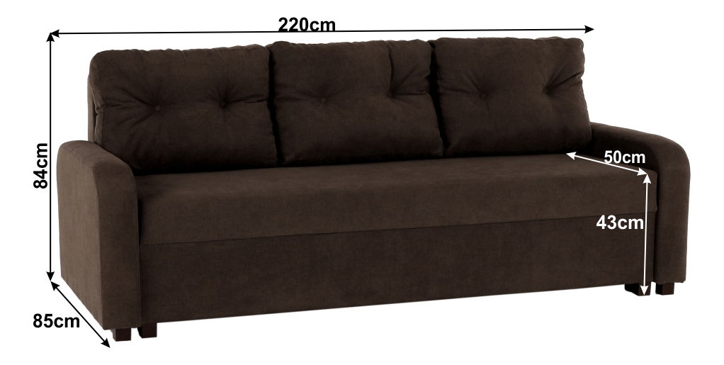 Szétnyitható kanapé Porta (csokoládé)