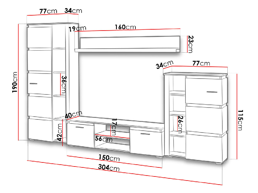 Mobilier living Fabian DA01 (Stejar artisan + matera)