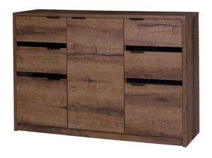 Comodă Desayuno K3D4SZ (Stejar monastery + Negru lucios)