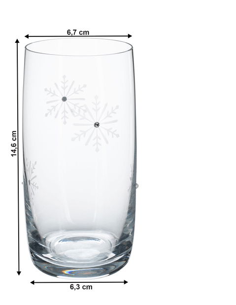 Set de 4 pahare pentru băuturi cu cristale 460ml Snouflek 