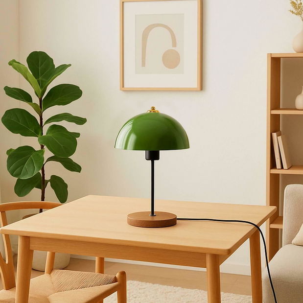 Lampă de masă Autero 2 (Verde + natural)