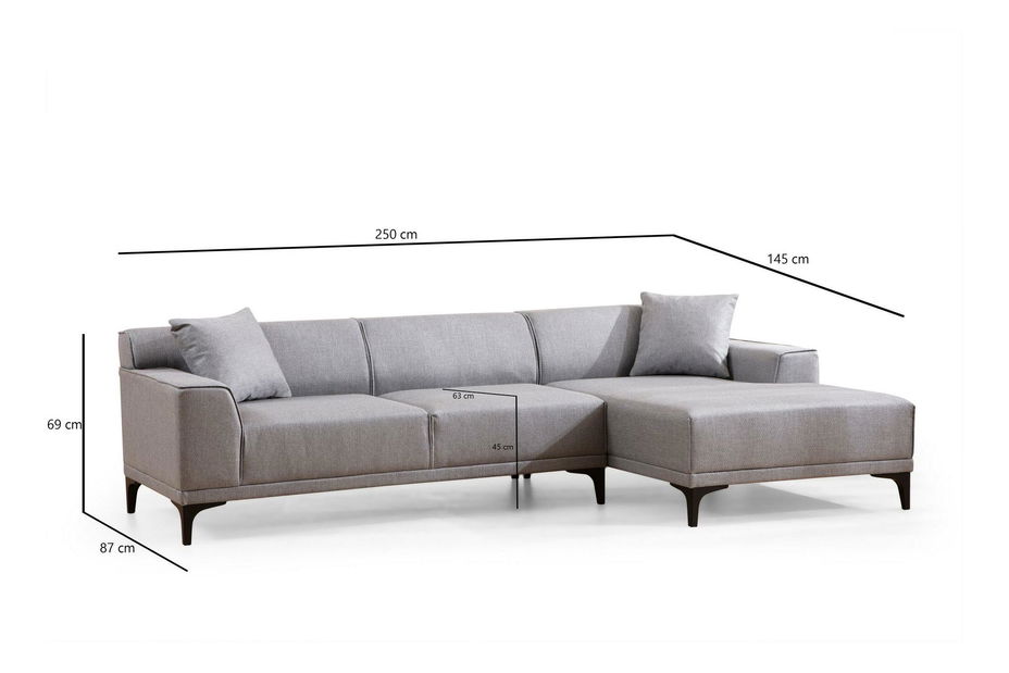 Colțar Petrafonzo (D) (gri deschis + negru)