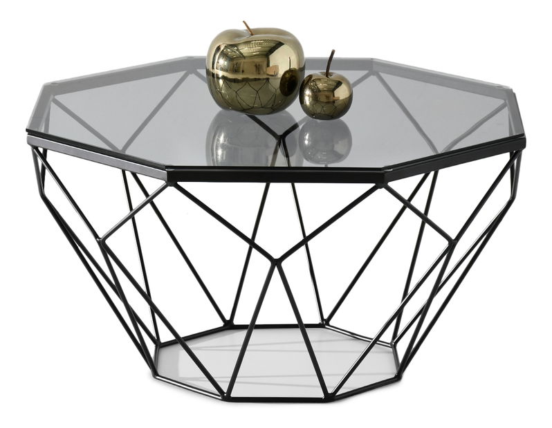 Măsuță de cafea Maltez (sticlă fumurie + negru)