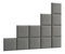 Set 12 tapeciranih panela Quadra 200x160 cm (siva)