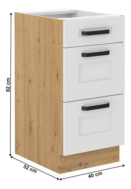 Donji ormarić Lesana 2 (bijela + hrast artisan) 40 D 3S BB 