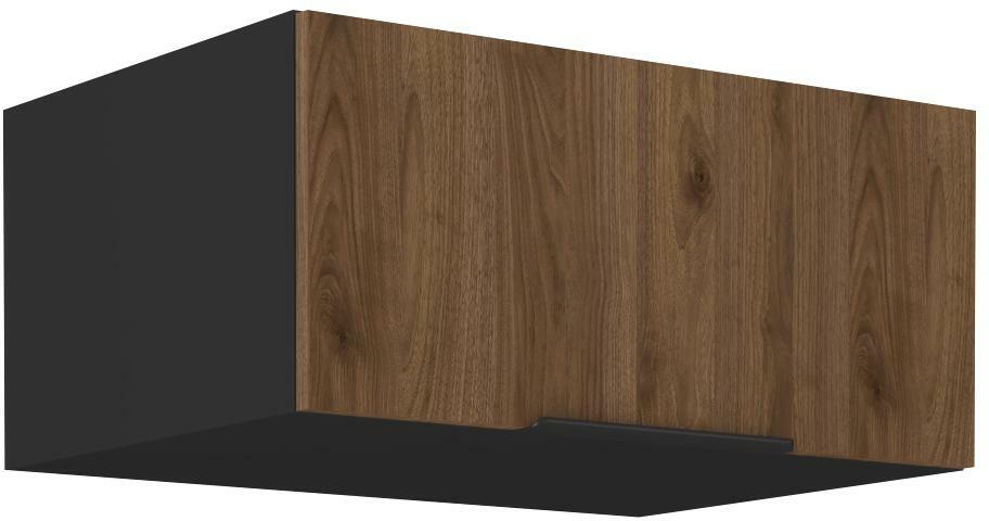 Dulap superior de bucătărie Manana 80 NAGU 36 1F (Cadru: negru mat + front: nuc okapi)