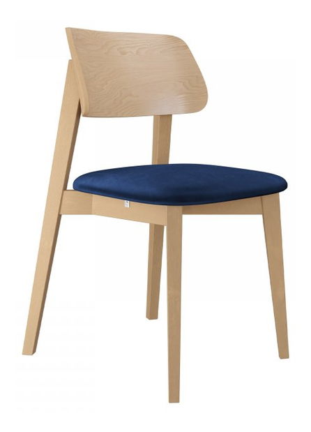 Jedálenská stolička KD 63 (buk + modrá) 
