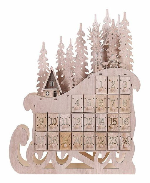 Vanjska dekoracija saonice i adventski kalendar Impza (svijetlo drvo)