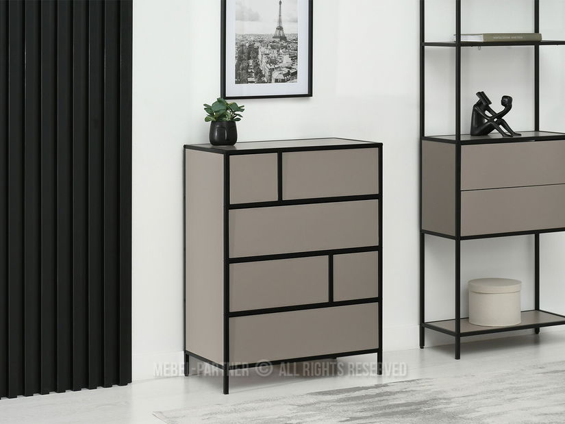 Komoda Soren Kom (béžová + čierna)