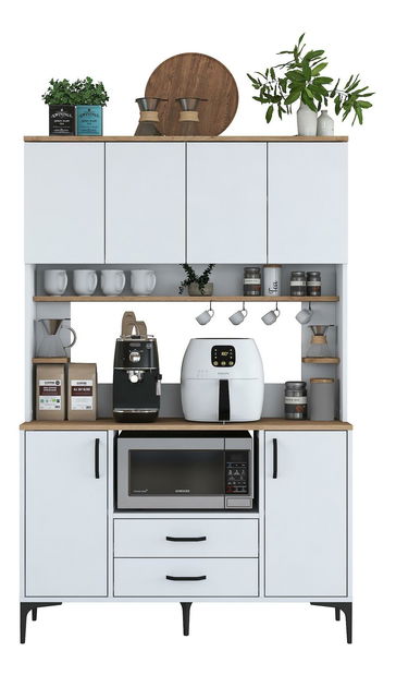 Polcos szekrény Jenaretta 168 (fehér + dió)